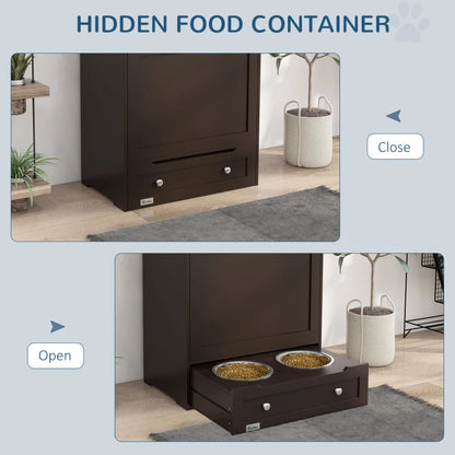 Pet Feeder Station Cabinet|Raised Dog Bowls & Food Storage|Klickingz