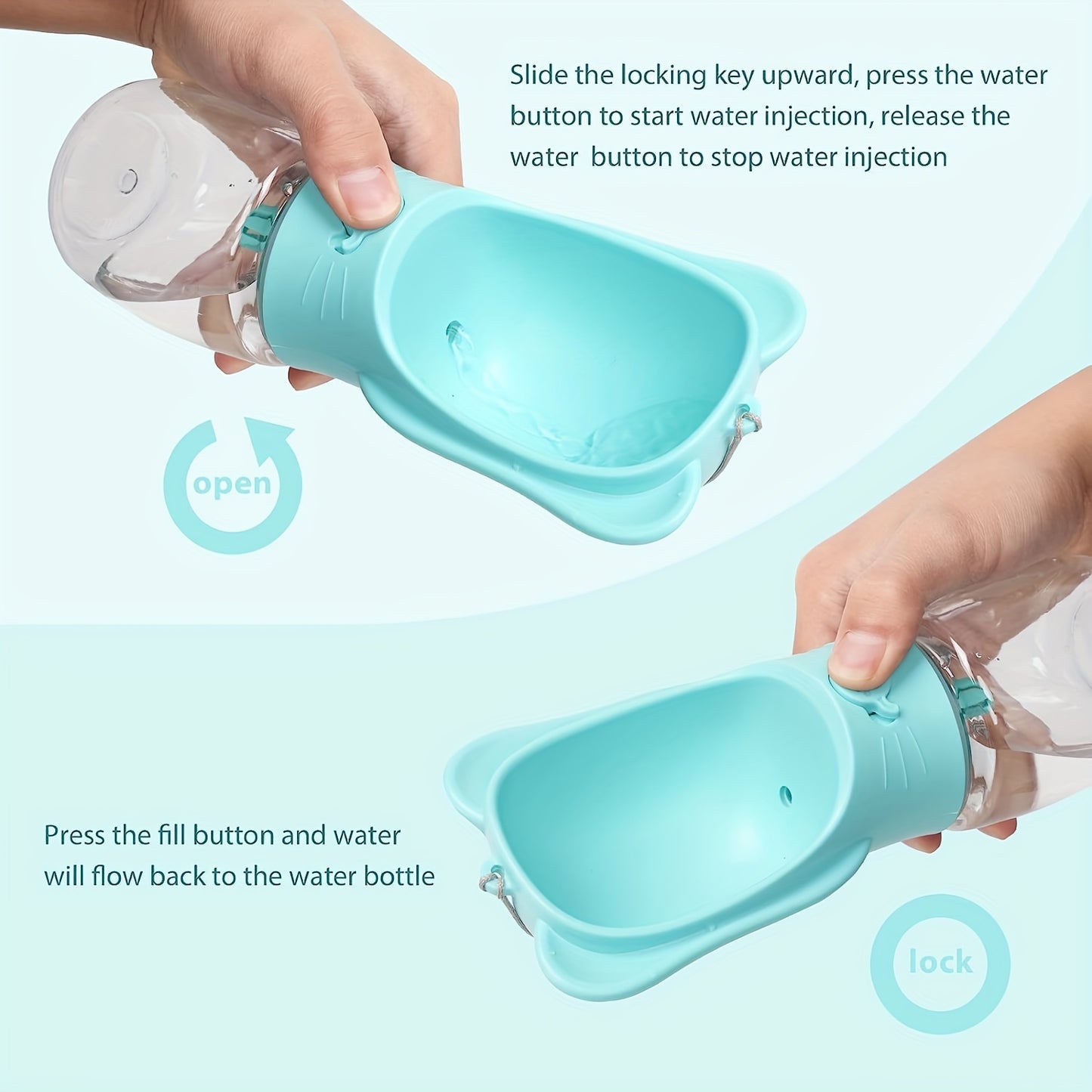 2-in-1 Dog Water Bottle & Food Container | Leak Proof | Klickingz