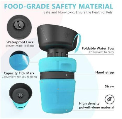 Foldable Pet Outdoor Travel Water Bottle | Dog Dispenser | Klickingz