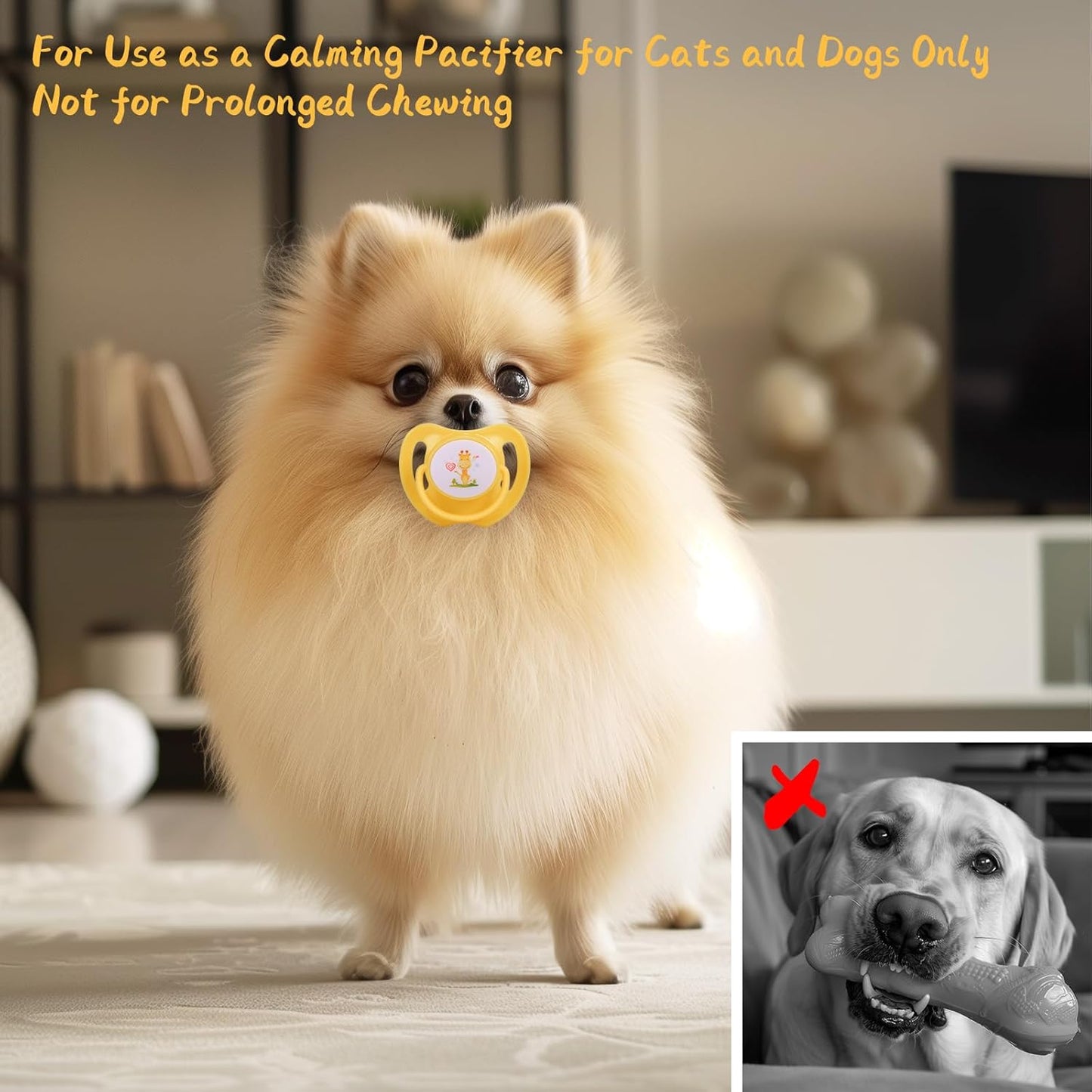 Dog & Cat Pacifier Chew Toy | Puppy Kitten Teething Toy | Klickingz