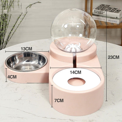 Bubble Ball Pet Water Fountain 1.8L |Cat Dog Auto Feeder |Klickingz