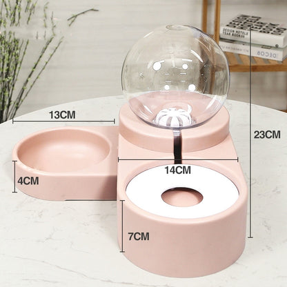 Bubble Ball Pet Water Fountain 1.8L |Cat Dog Auto Feeder |Klickingz