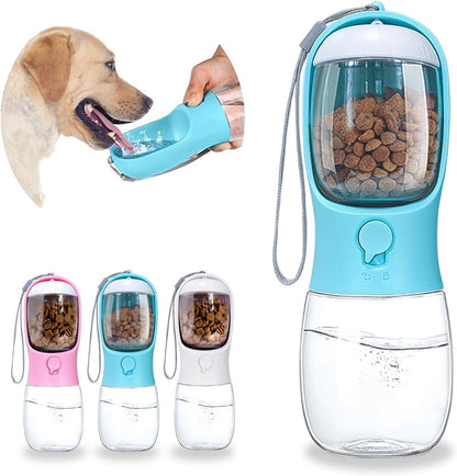 portable dog water bottle food container leak proof walking hiking USA