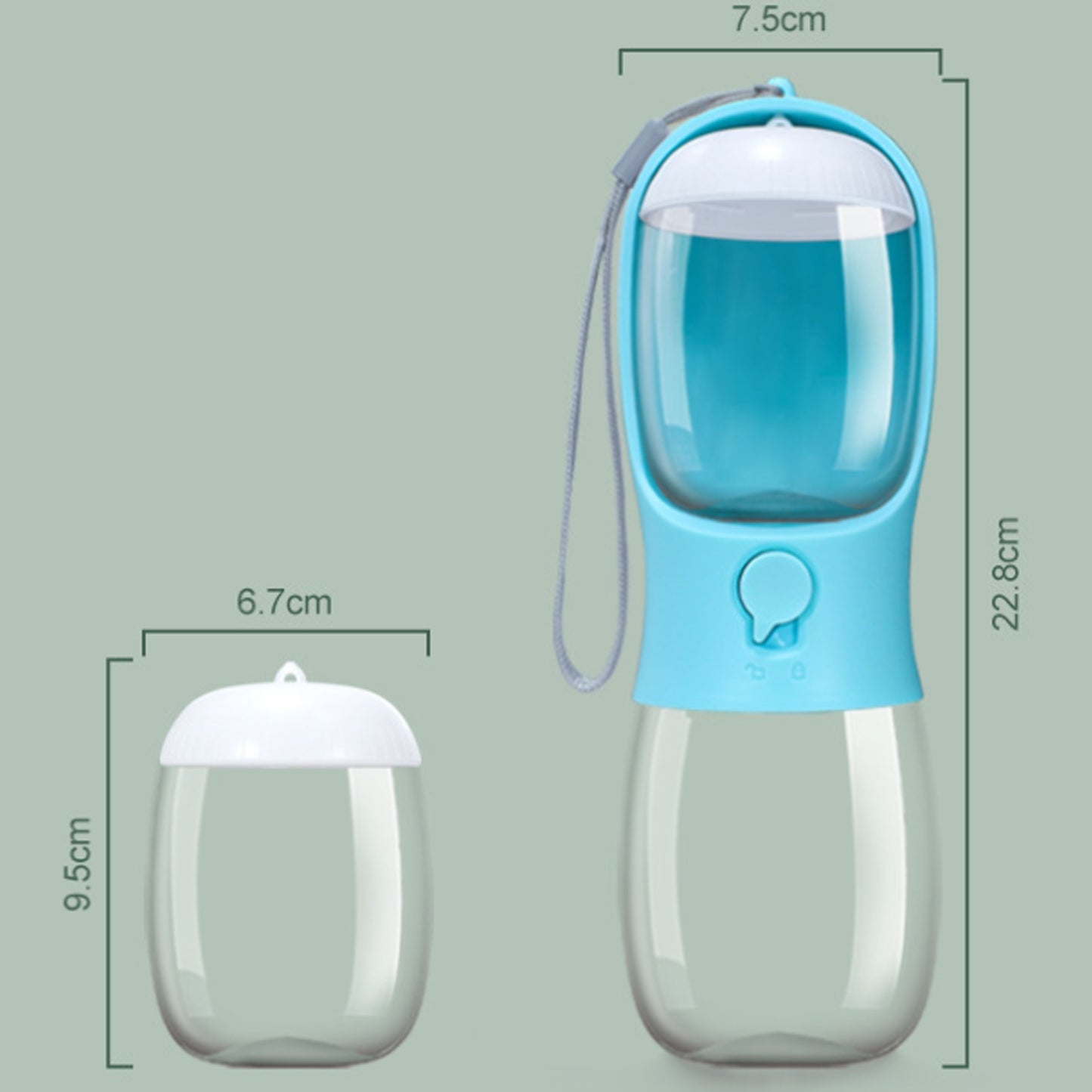 Portable Dog Water Bottle & Food Container | Walking Hiking | Klickingz