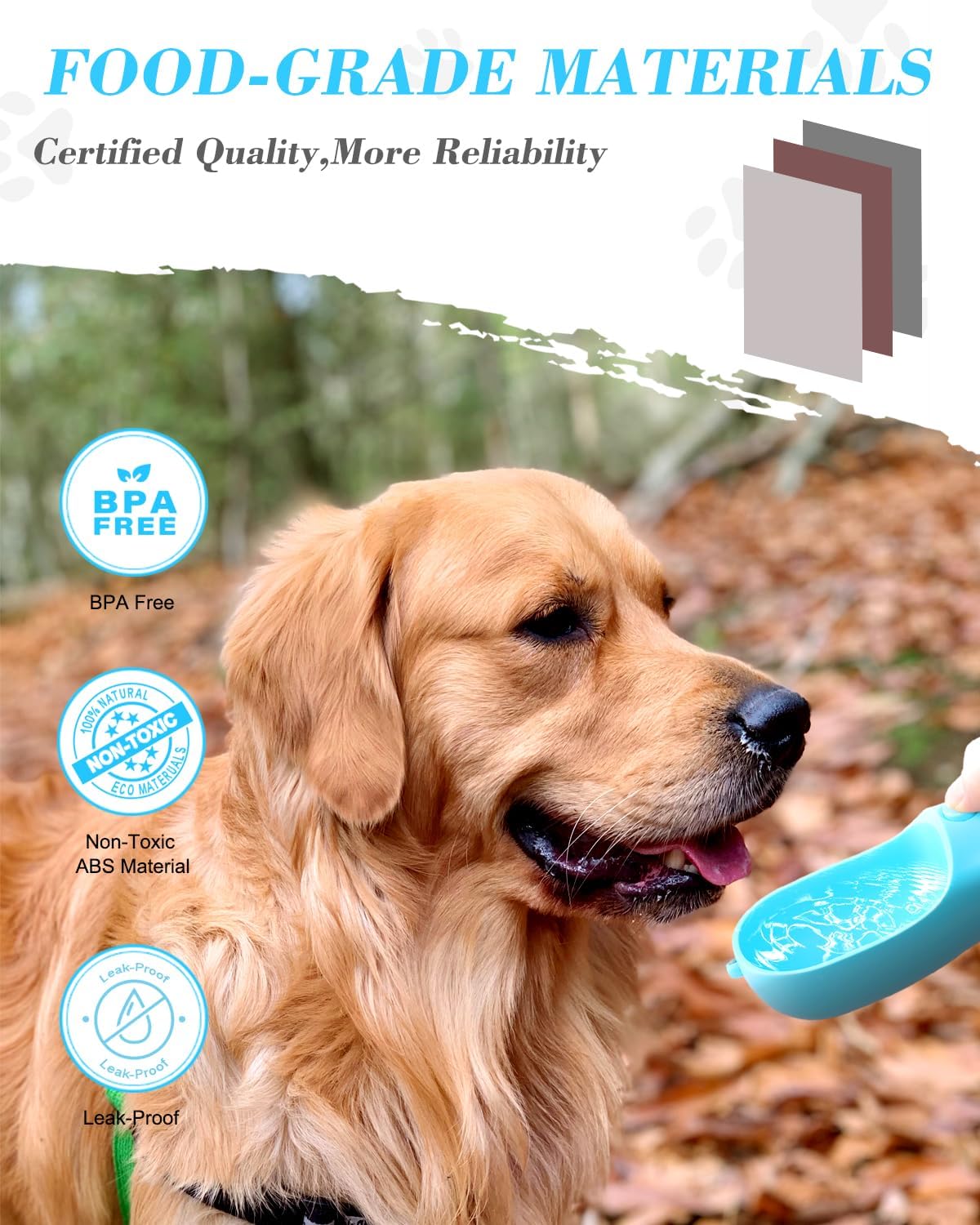 Portable Dog Water Bottle & Food Container | Walking Hiking | Klickingz