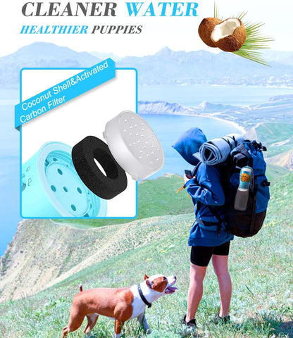 Portable Dog Water Bottle & Food Container | Walking Hiking | Klickingz