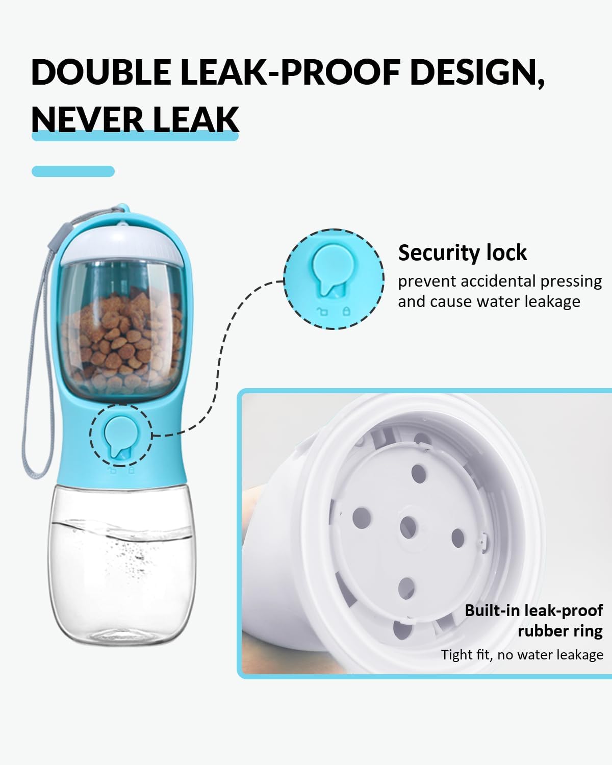 Portable Dog Water Bottle & Food Container | Walking Hiking | Klickingz