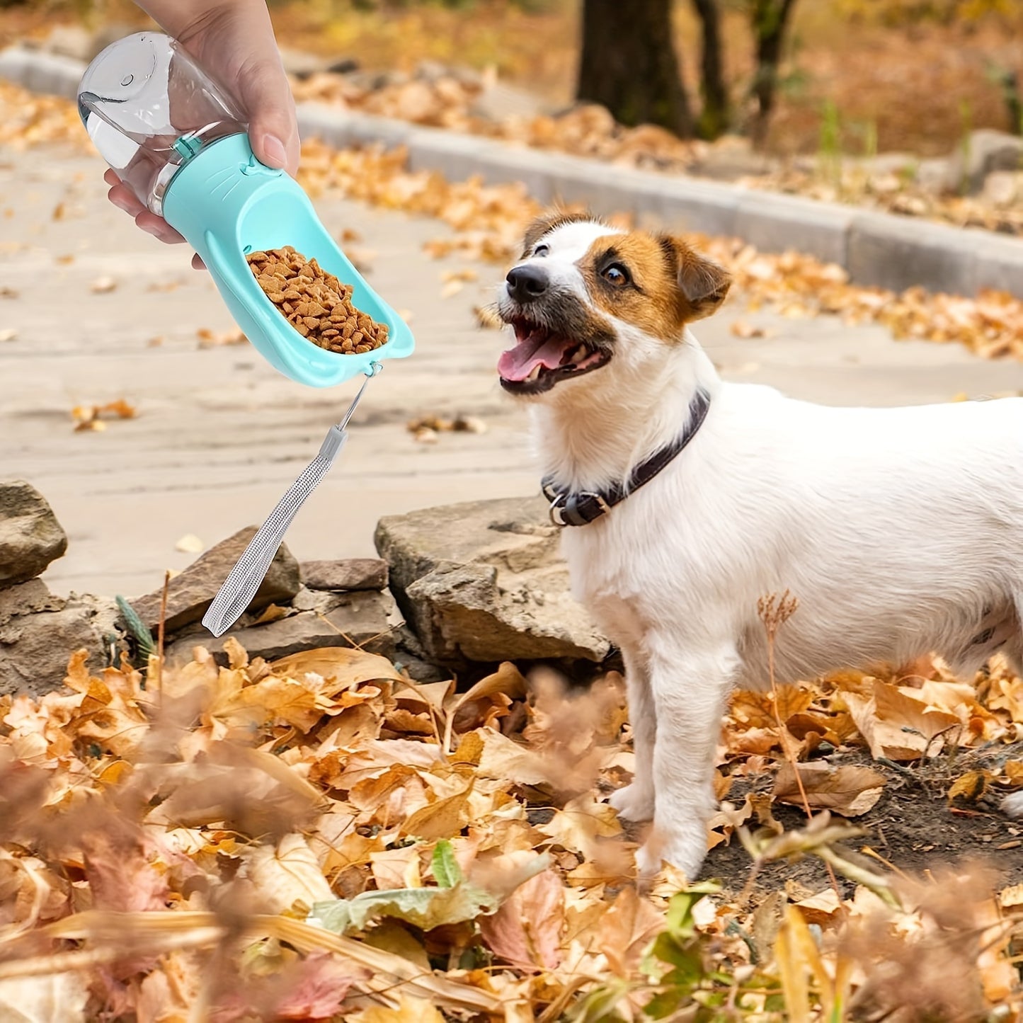 2-in-1 Dog Water Bottle & Food Container | Leak Proof | Klickingz