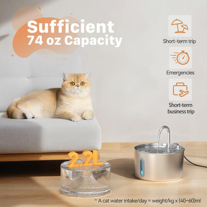 Stainless Steel Automatic Cat Water Dispenser | Klickingz