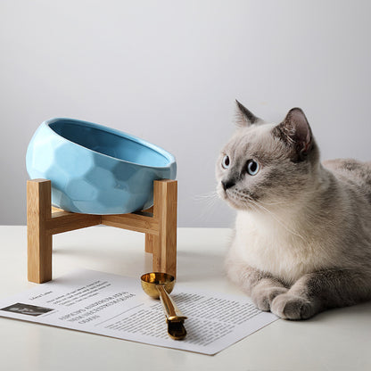 Oblique Mouth Tilted Pet Bowl | Cat Dog Food Water Dish | Klickingz
