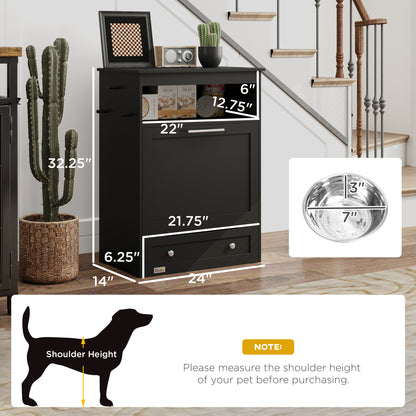 Pet Feeder Station Cabinet | Raised Dog Bowls & Storage | Klickingz