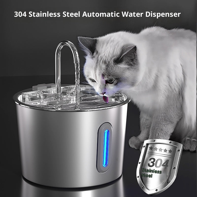 Stainless Steel Automatic Cat Water Dispenser | Klickingz