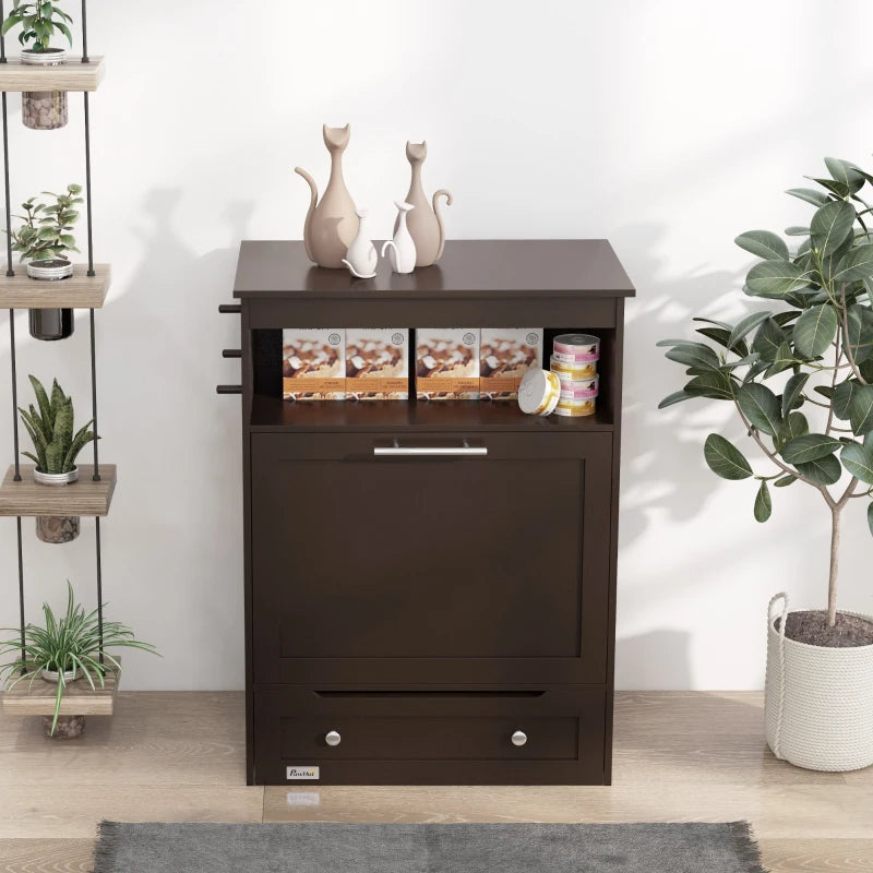 Pet Feeder Station Cabinet|Raised Dog Bowls & Food Storage|Klickingz