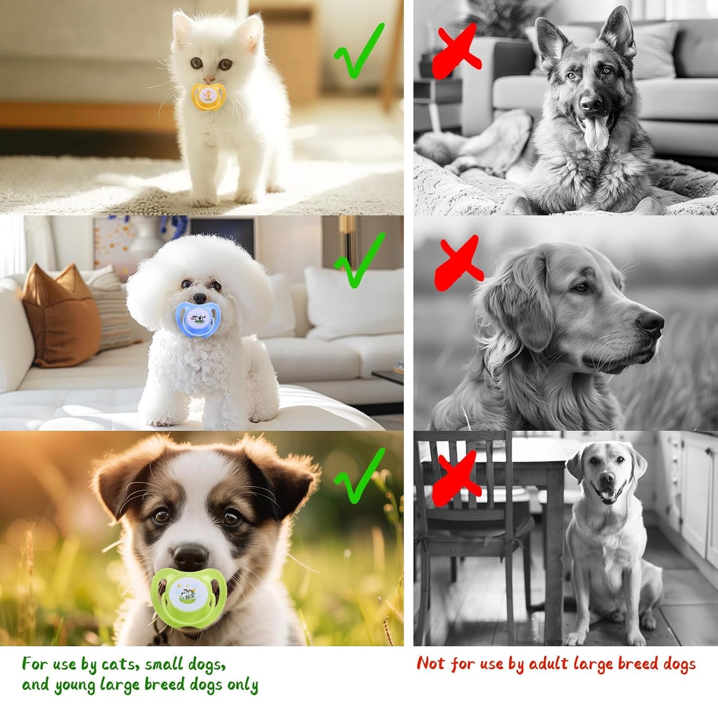 Dog & Cat Pacifier Chew Toy | Puppy Kitten Teething Toy | Klickingz