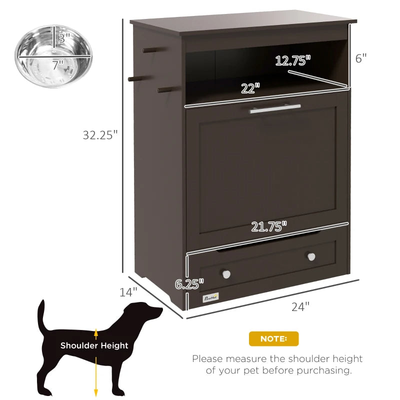 Pet Feeder Station Cabinet|Raised Dog Bowls & Food Storage|Klickingz