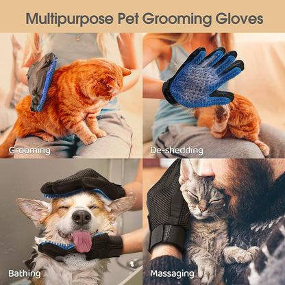 Pet Grooming Gloves | Dog Cat Hair Remover Mitt | Klickingz