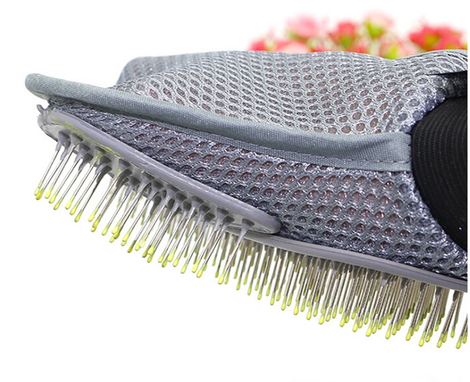 Steel Needle Pet Massage Gloves | Dog & Cat Grooming | Klickingz