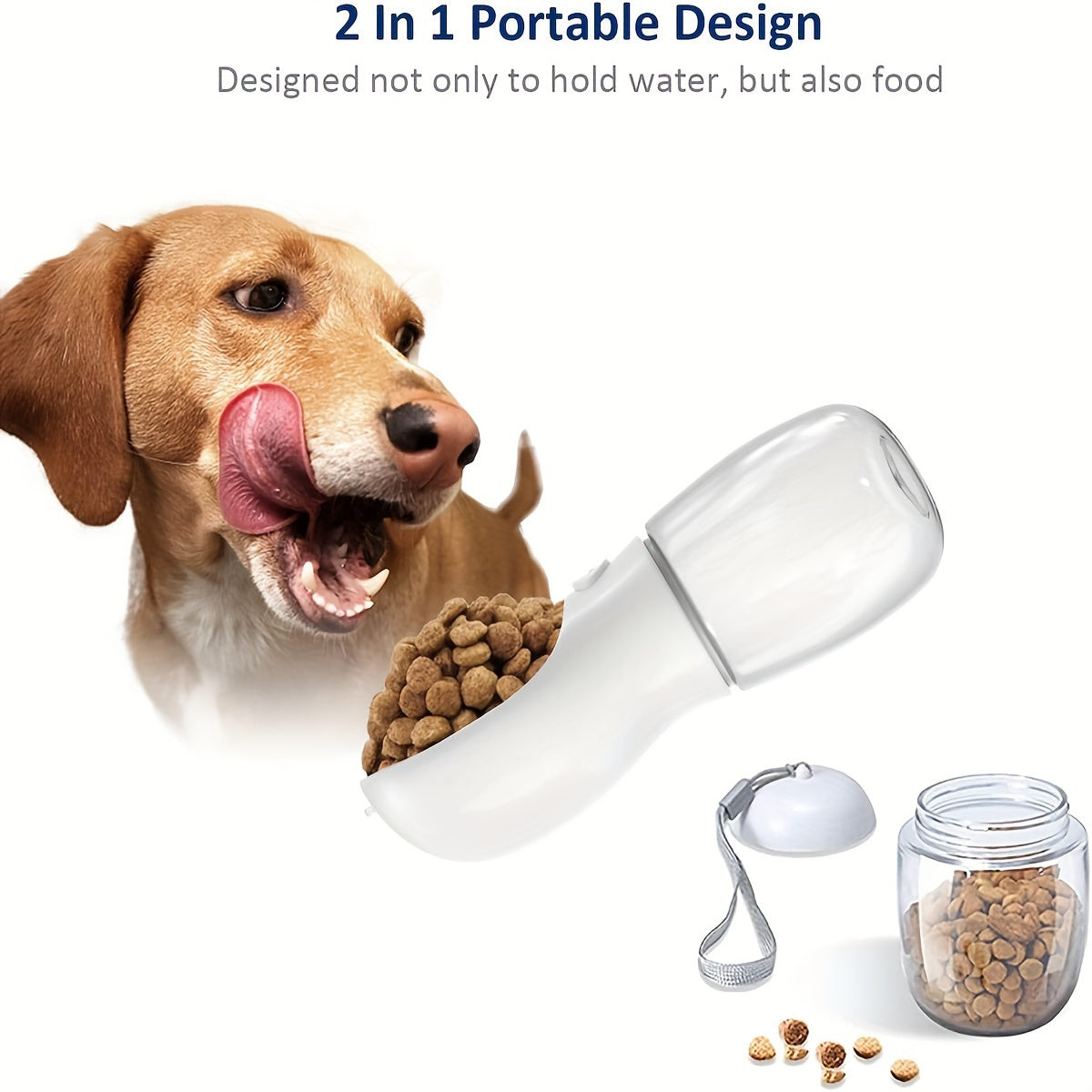 2-in-1 Dog Water Bottle & Food Container | Leak Proof | Klickingz