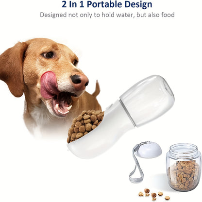2-in-1 Dog Water Bottle & Food Container | Leak Proof | Klickingz