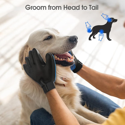 Pet Grooming Gloves | Dog Cat Hair Remover Mitt | Klickingz