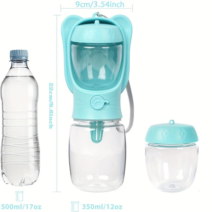 2-in-1 Dog Water Bottle & Food Container | Leak Proof | Klickingz