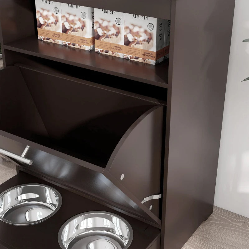 Pet Feeder Station Cabinet|Raised Dog Bowls & Food Storage|Klickingz