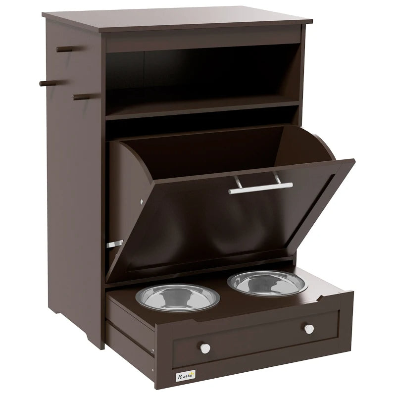 Pet Feeder Station Cabinet|Raised Dog Bowls & Food Storage|Klickingz