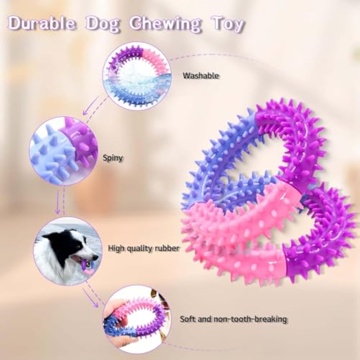 Rubber Ring Dog Chew Toy | Puppy Teething Toy | Klickingz