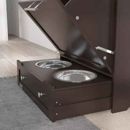 Pet Feeder Station Cabinet|Raised Dog Bowls & Food Storage|Klickingz