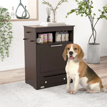 Pet Feeder Station Cabinet|Raised Dog Bowls & Food Storage|Klickingz
