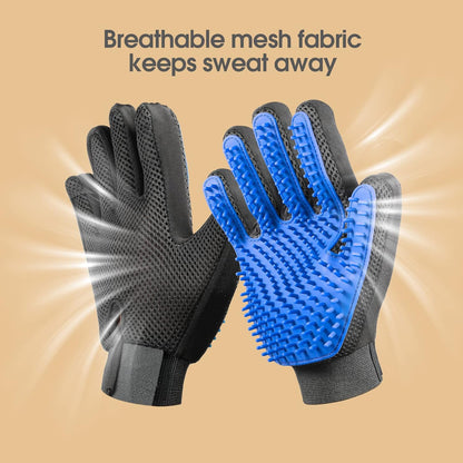 Pet Grooming Gloves | Dog Cat Hair Remover Mitt | Klickingz