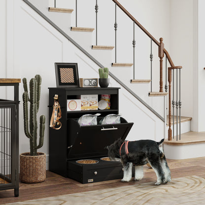 Pet Feeder Station Cabinet | Raised Dog Bowls & Storage | Klickingz